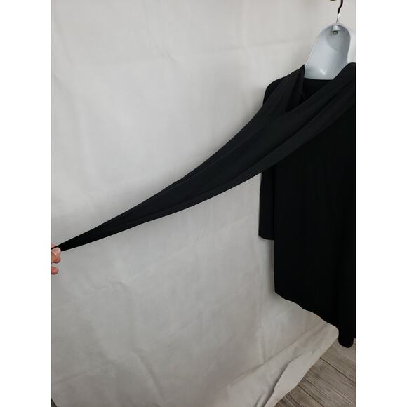 Transparente Black Hooded Pointed Hood Tunic Size Small 3/4 Sleeve - Picture 4 of 8